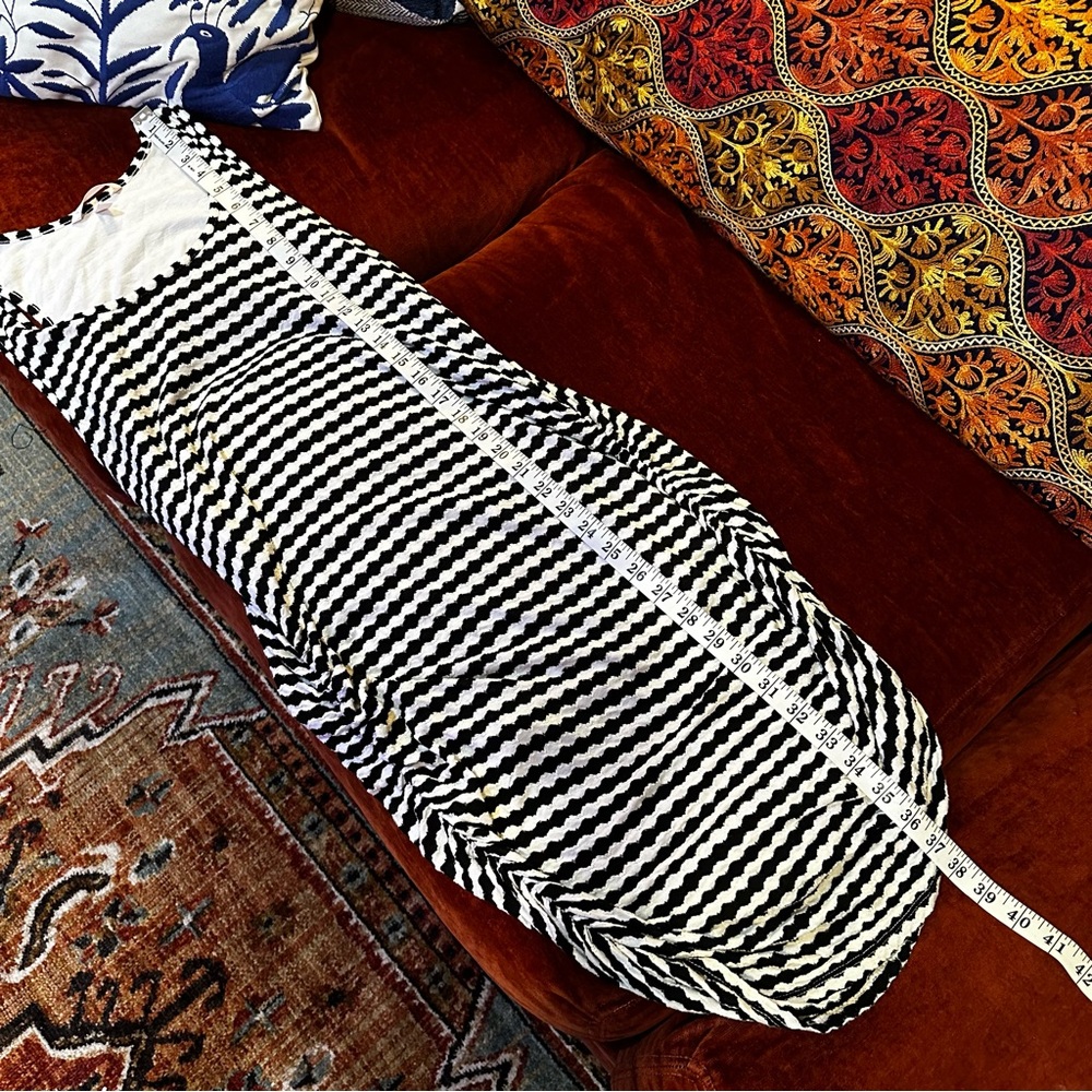 Victorias Secret Black And White Stripe Ruched Hip Tank Dress - Picture 11 of 12